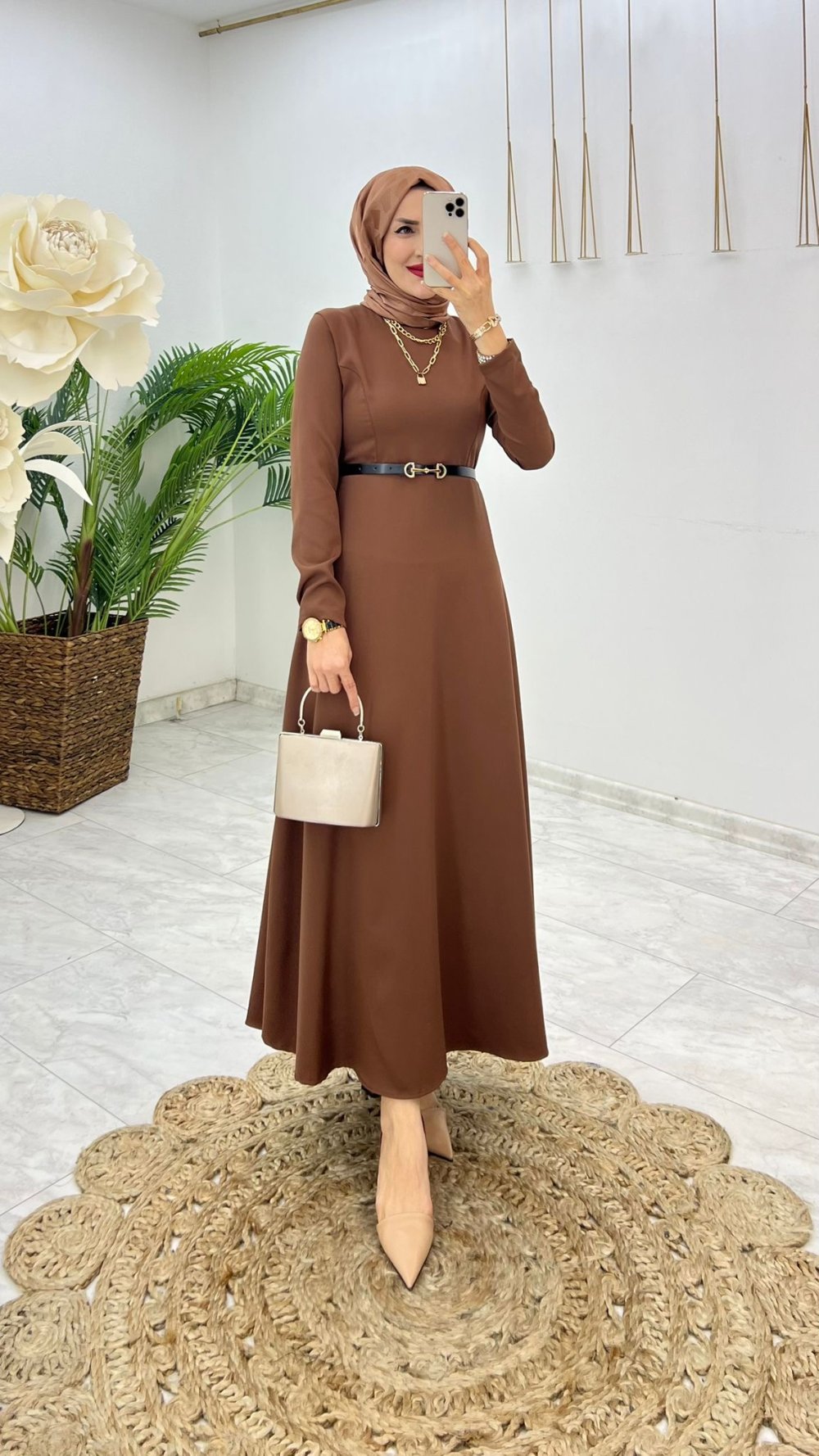 Robe hijab بدون حزام - صورة 2 thumbnail