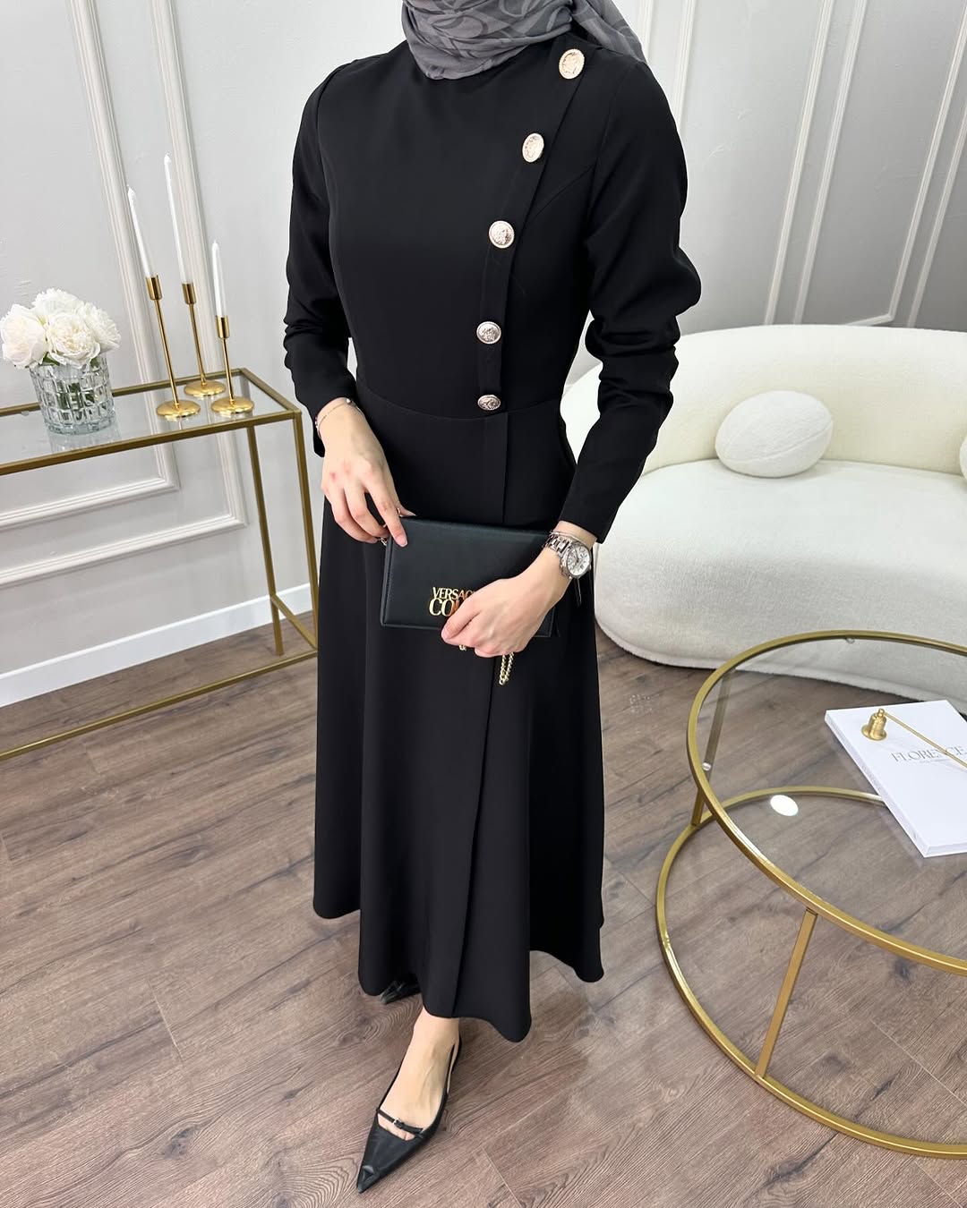 ROBE LORY AVEC BOUTON EN CREPE - صورة 7 thumbnail