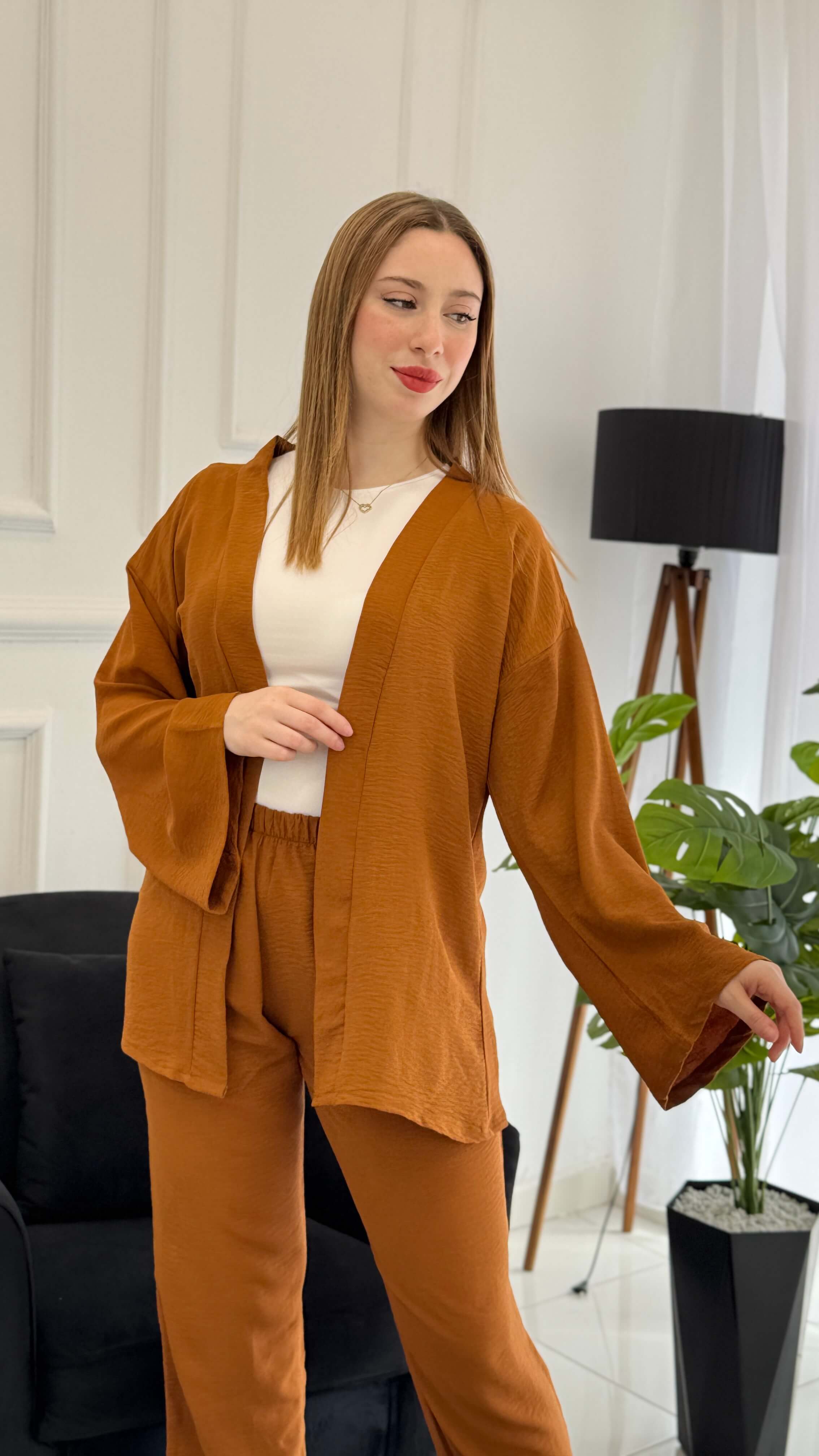 Ensemble kimono En Crepe Froissé